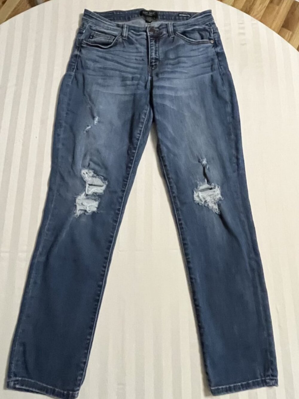 Judy Blue Women’s Size 9/29 Blue Boyfriend Fit Distressed Stretch Jeans